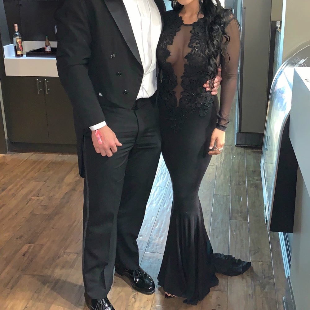 Beautiful, long sleeve evening gown.